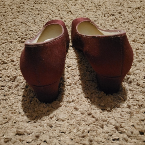WOMENS VINTAGE DYEABLES BY HIGHLIGHTS HEELS MAROON SIZE 7 - Picture 9 of 14